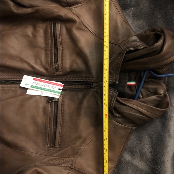 Men’s Italian leather jacket. M. NWT. - Picture 11 of 13